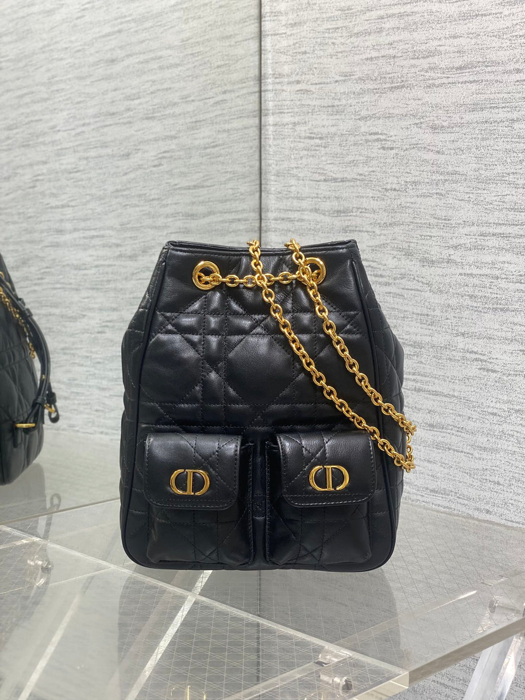 Велика сумка-відро Dior Caro Multicarry зі шкіри ягняти — фото 2