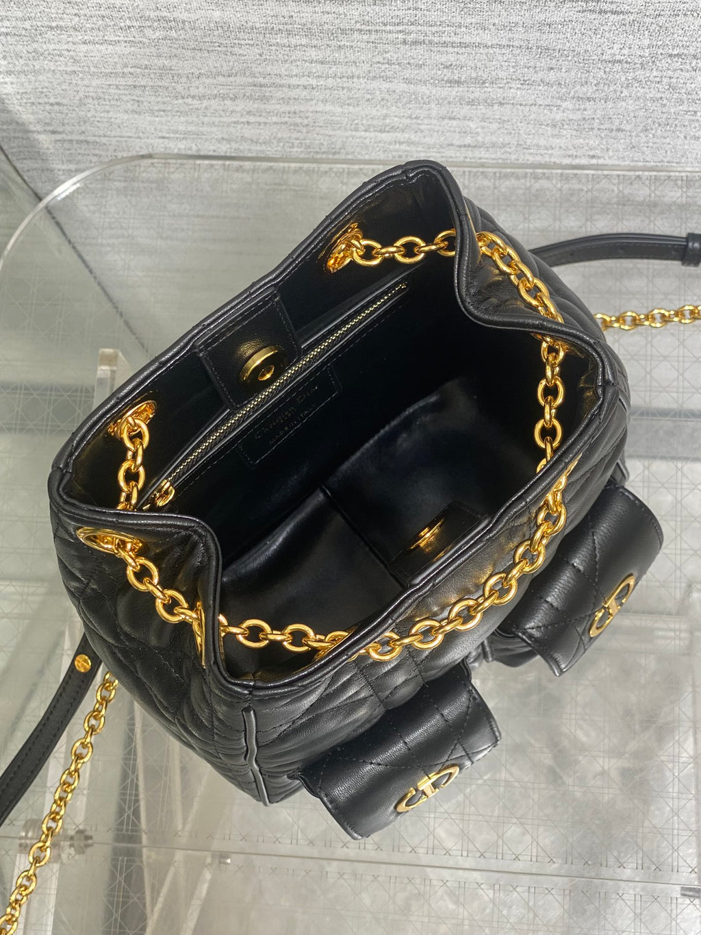Велика сумка-відро Dior Caro Multicarry зі шкіри ягняти — фото 8