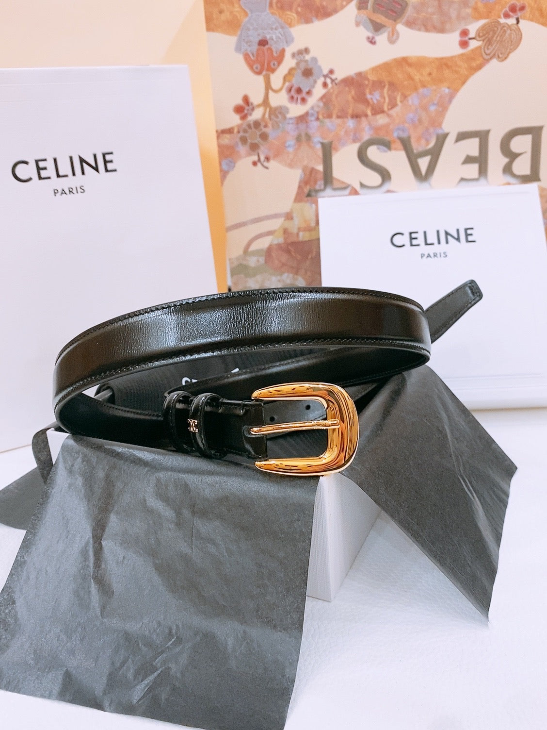 Ремінь Celine з натуральної шкіри теляти — фото 2