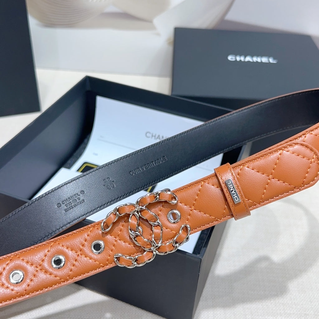 Ремінь Chanel з натуральної шкіри ягняти — фото 5
