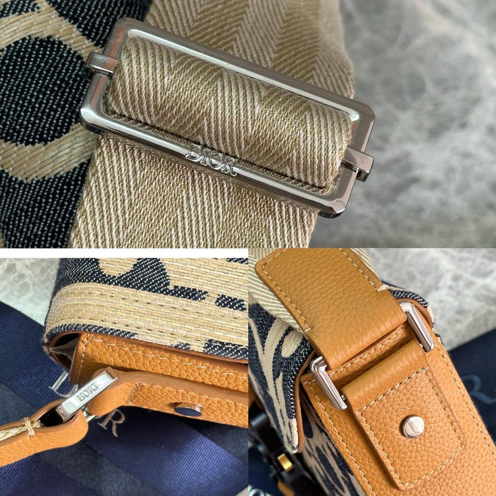 Мала сумка-месенджер Dior Saddle із тисненої натуральної шкіри — фото 7