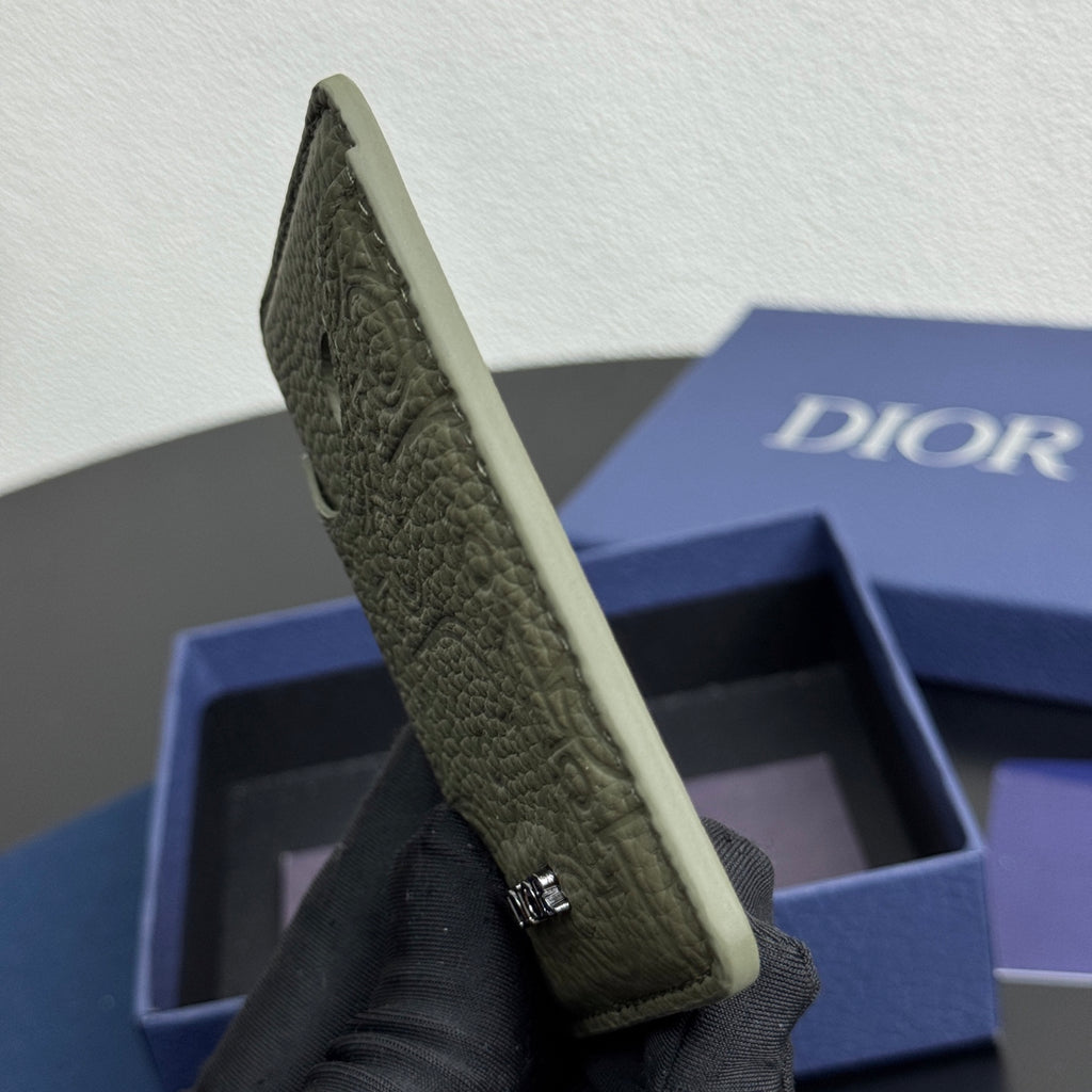 Кардхолдер Dior Saddle із тисненої натуральної шкіри — фото 7