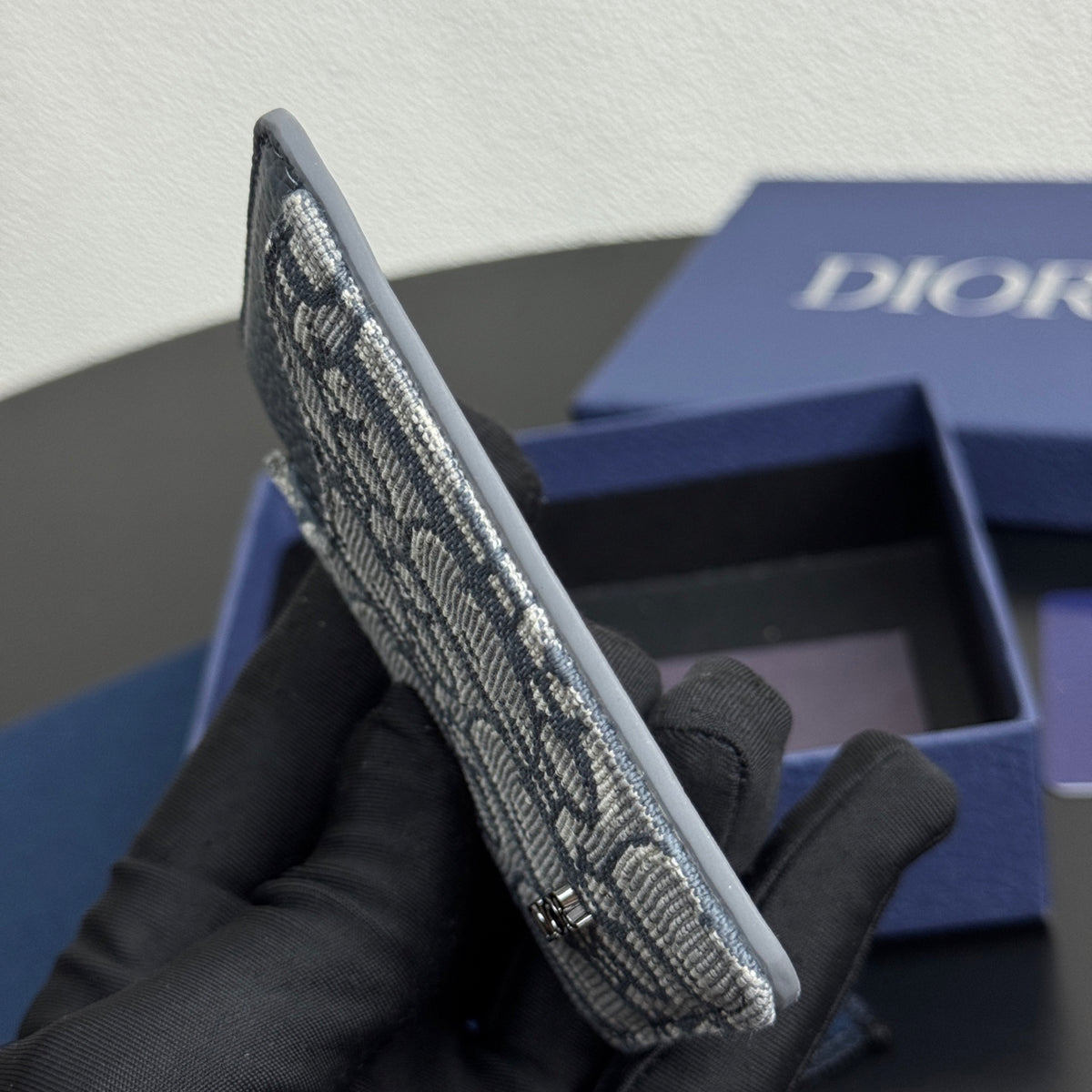 Кардхолдер Dior Saddle із тисненої натуральної шкіри — фото 6