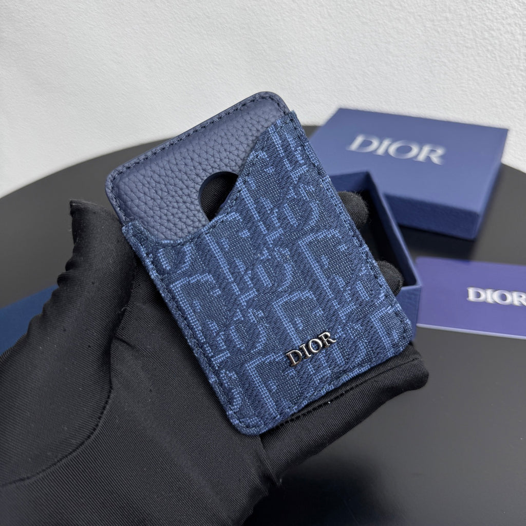 Кардхолдер Dior Saddle із тисненої натуральної шкіри — фото 1
