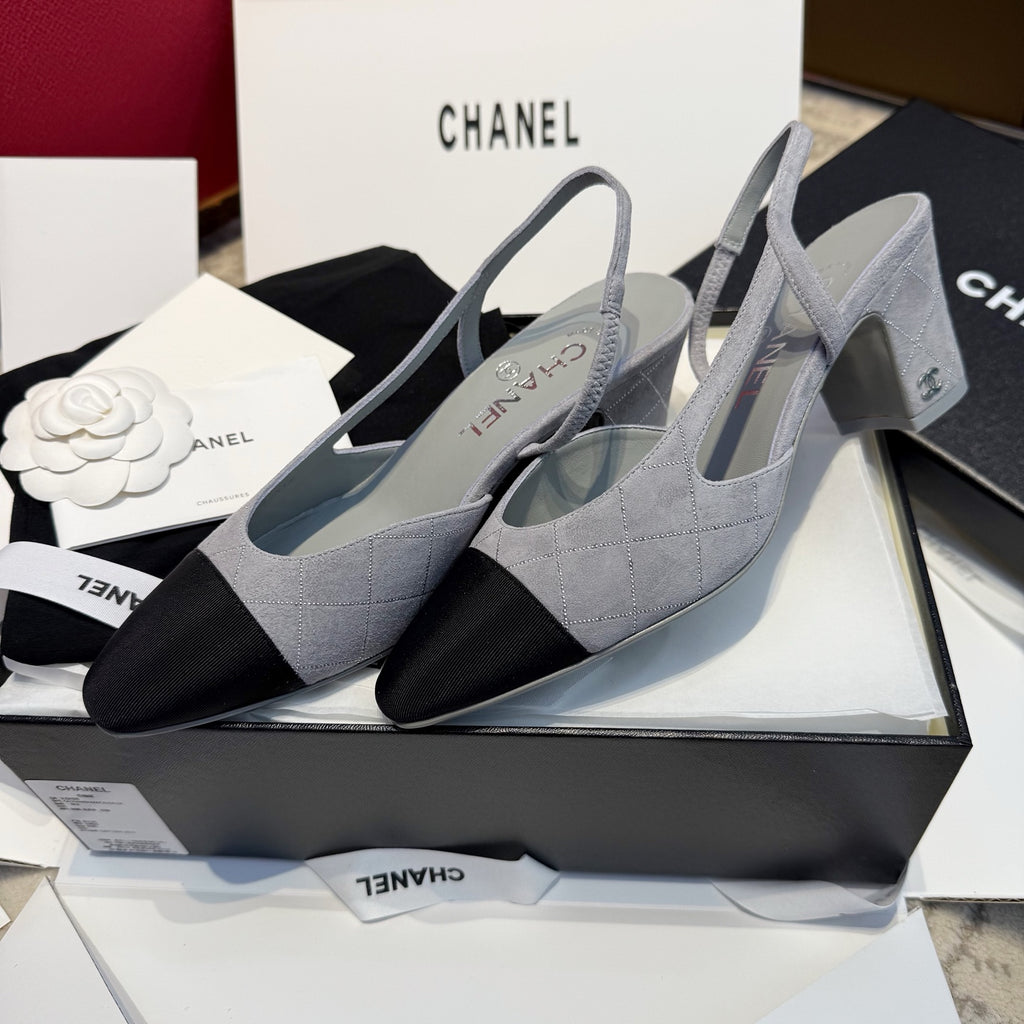 Жіночі елегантні замшеві туфлі Chanel Slingback