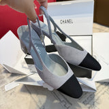 Жіночі елегантні замшеві туфлі Chanel Slingback