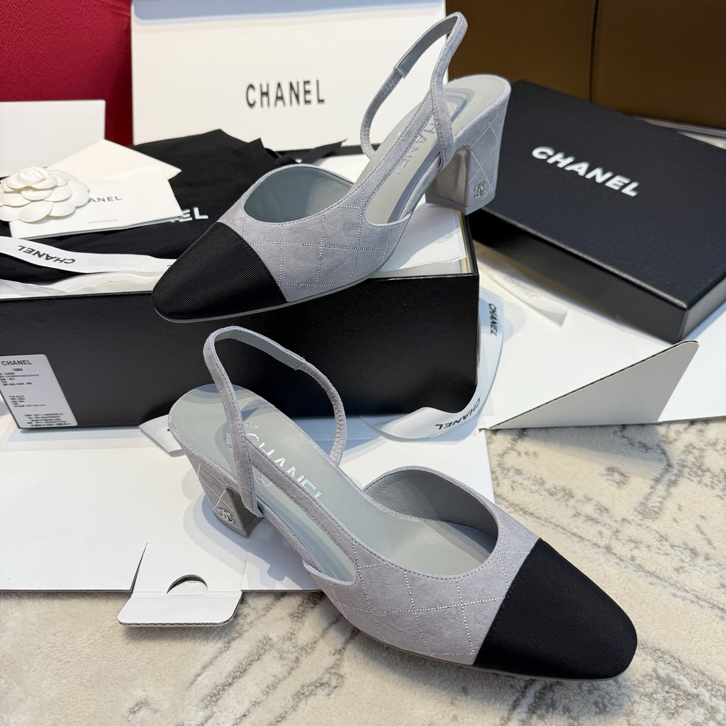 Жіночі елегантні замшеві туфлі Chanel Slingback