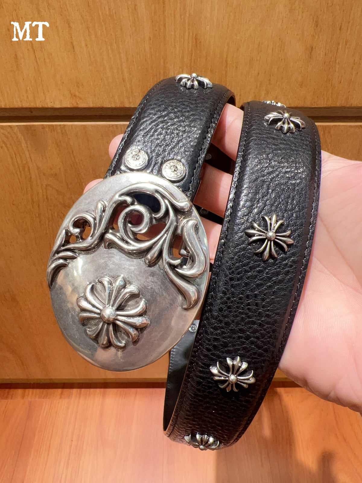 Ремінь Chrome Hearts з натуральної шкіри — фото 2