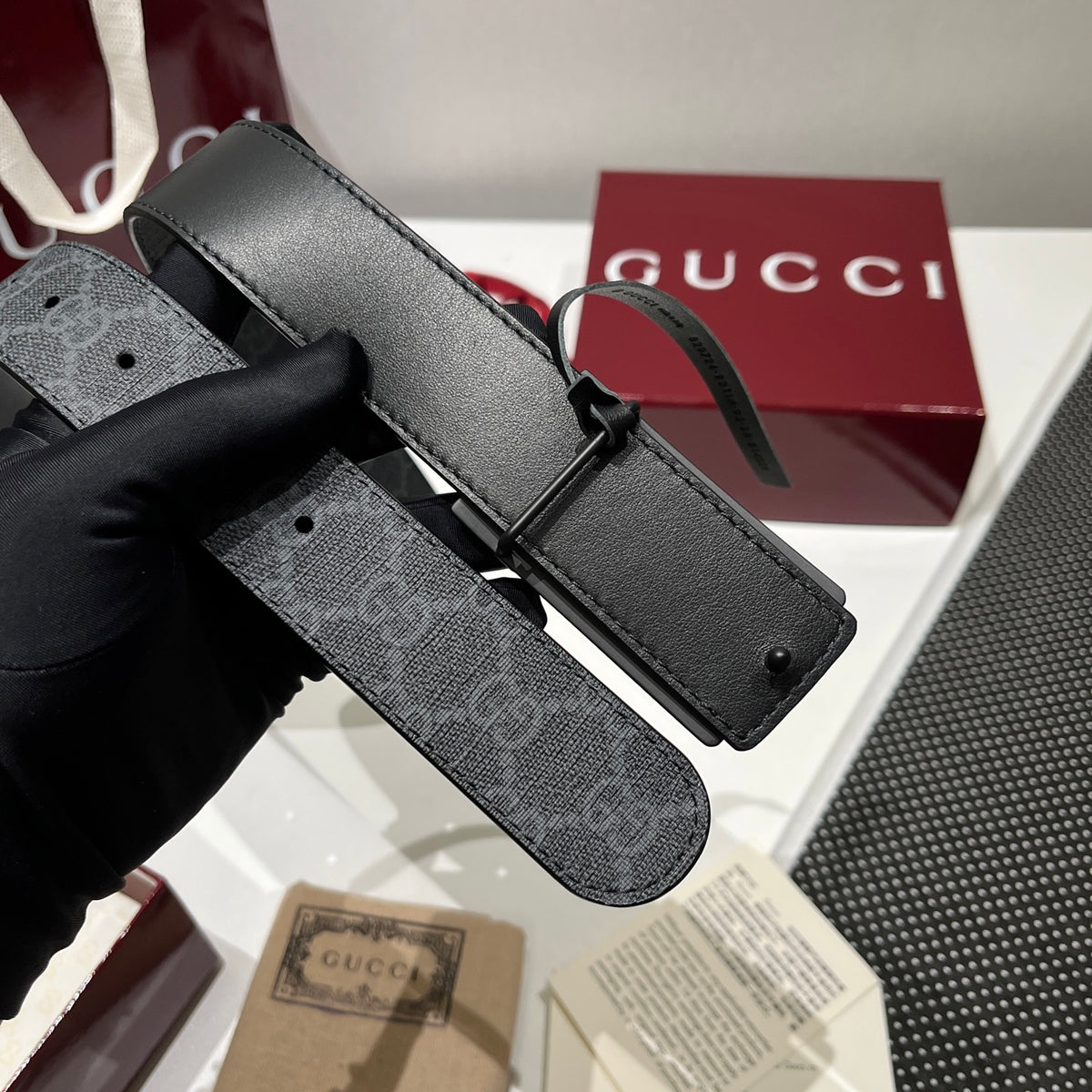 Ремінь Gucci Double G з шкіри — фото 5