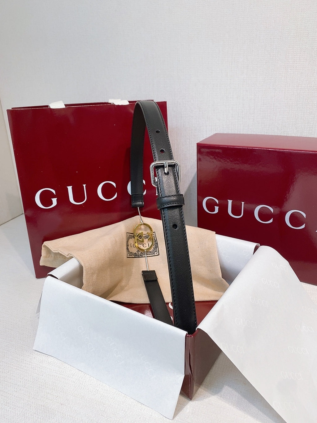 Ремінь Gucci Double G з натуральної шкіри з пряжкою-штифтом — фото 1