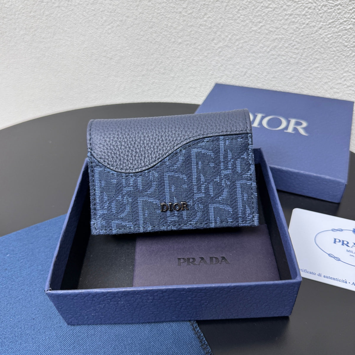 Кардхолдер Dior Saddle з натуральної шкіри — фото 1