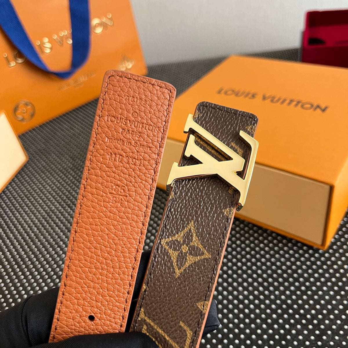 Ремінь Louis Vuitton з текстилю й натуральної шкіри — фото 3