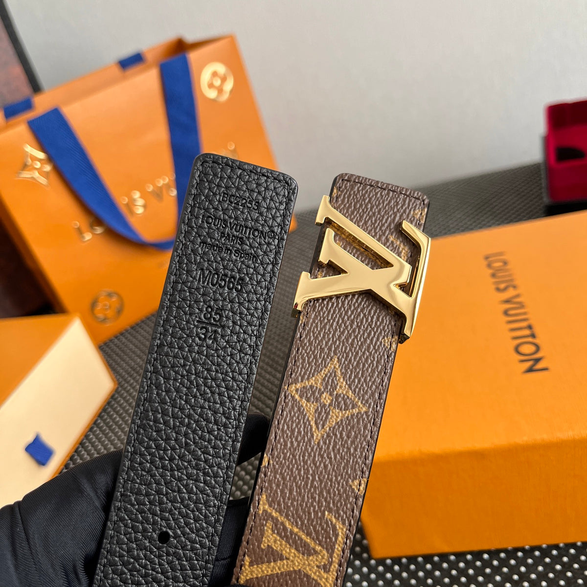 Ремінь Louis Vuitton з текстилю й натуральної шкіри — фото 4