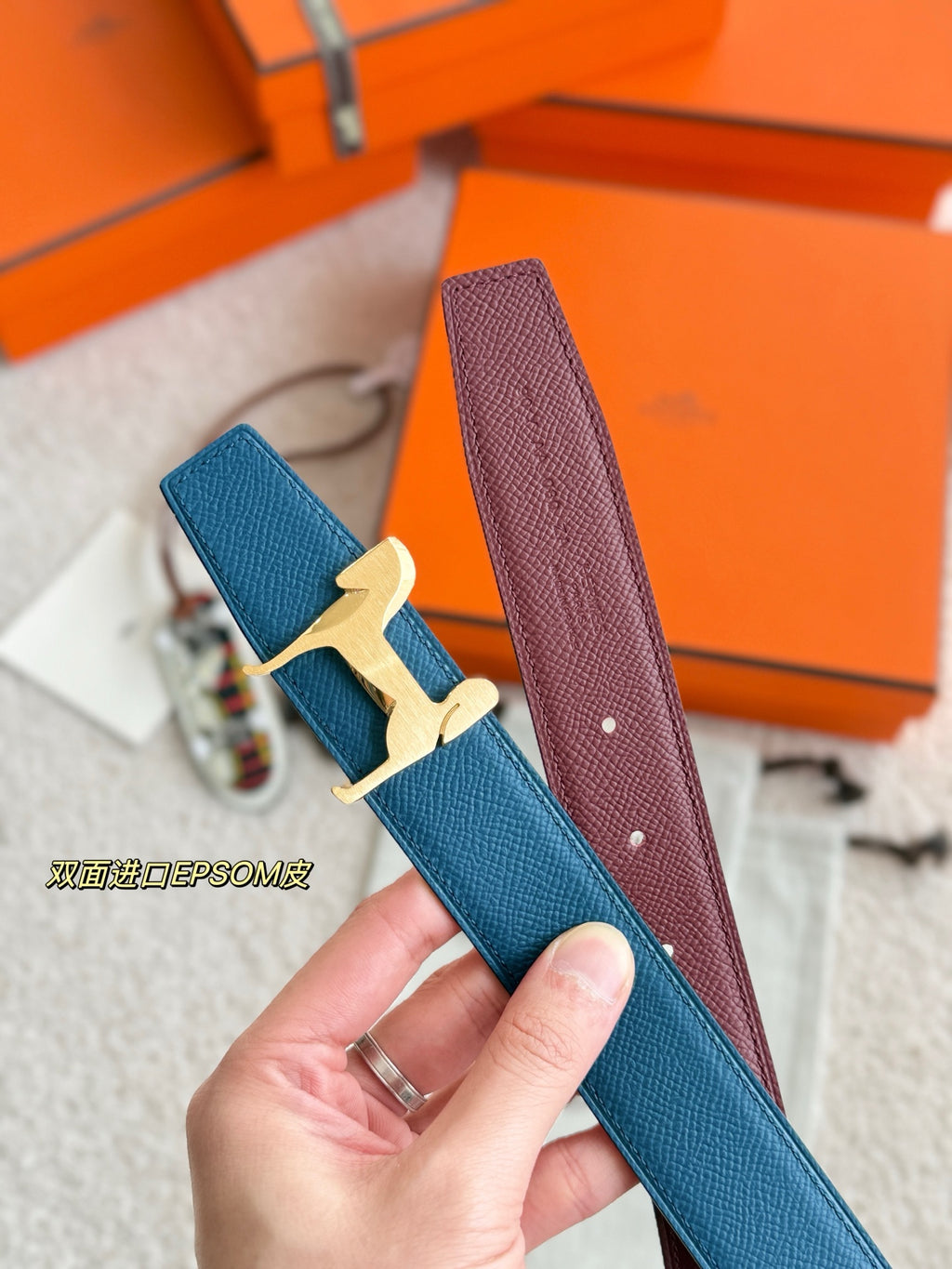 Ремінь Hermès з шкіри Epsom — фото 3
