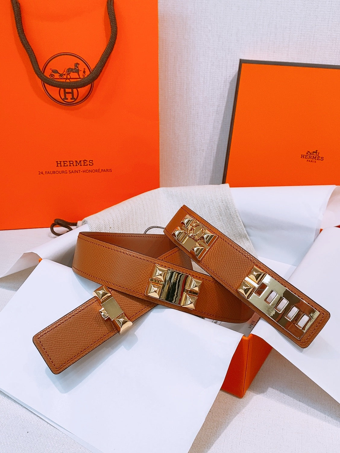 Ремінь Hermès з шкіри Epsom — фото 3