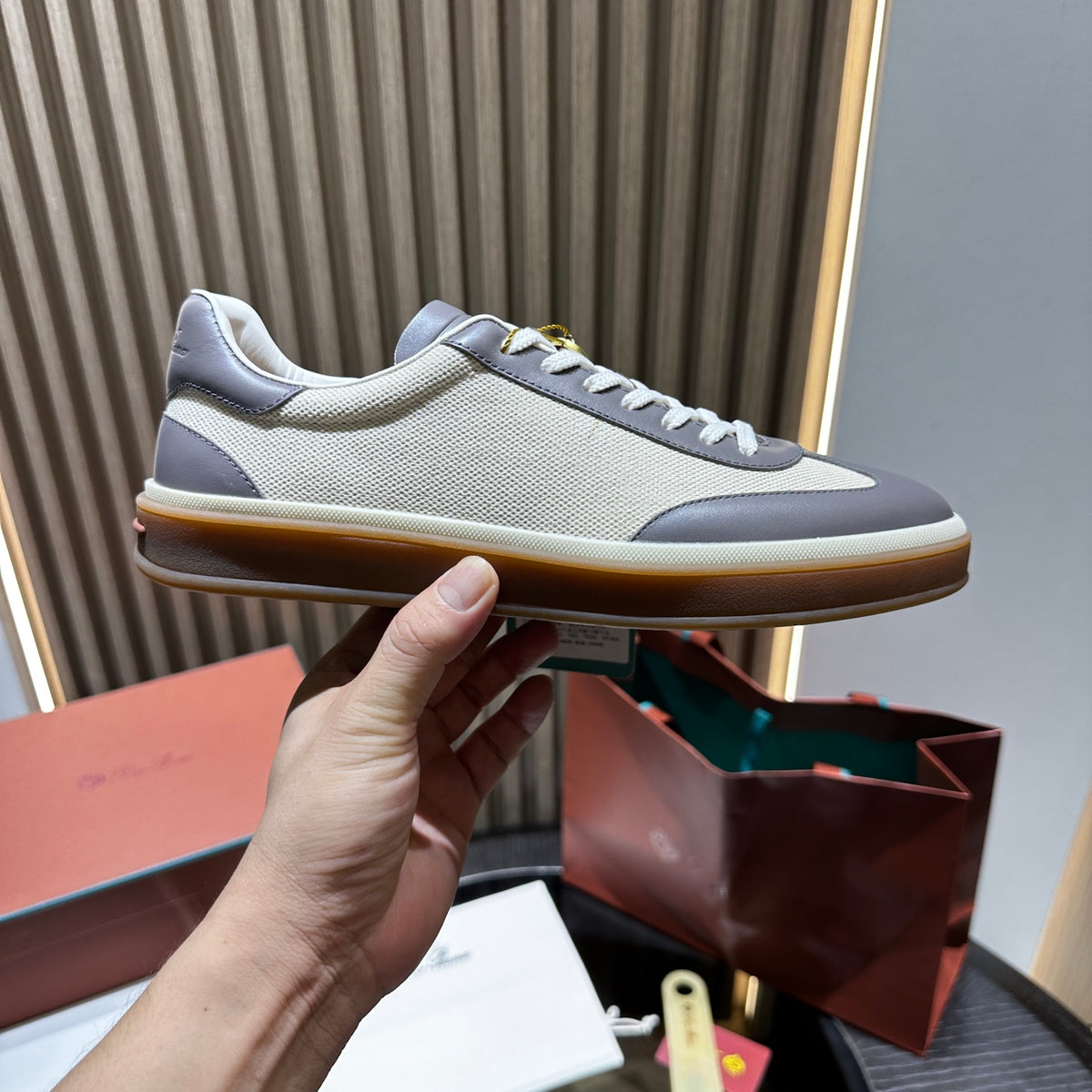 Вовняні із замшею кросівки Loro Piana Tennis Walk
