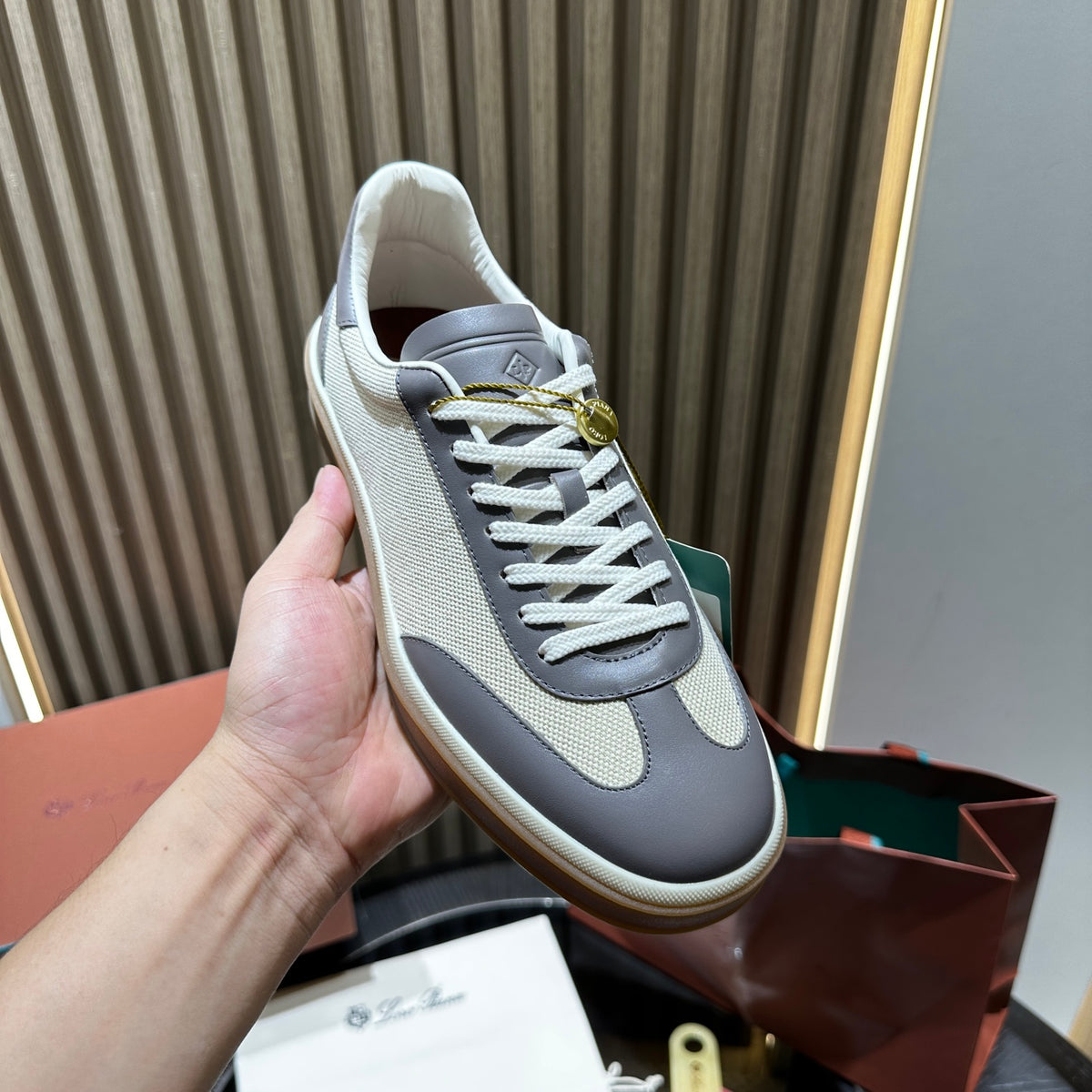 Вовняні із замшею кросівки Loro Piana Tennis Walk