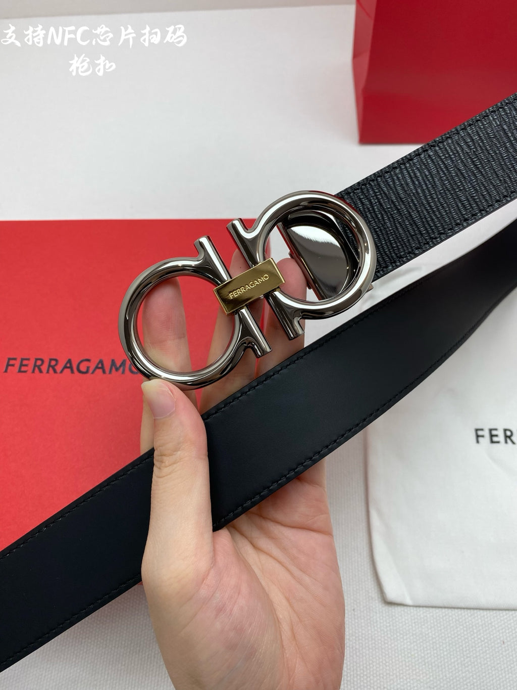 Ремінь Salvatore Ferragamo з натуральної шкіри — фото 4