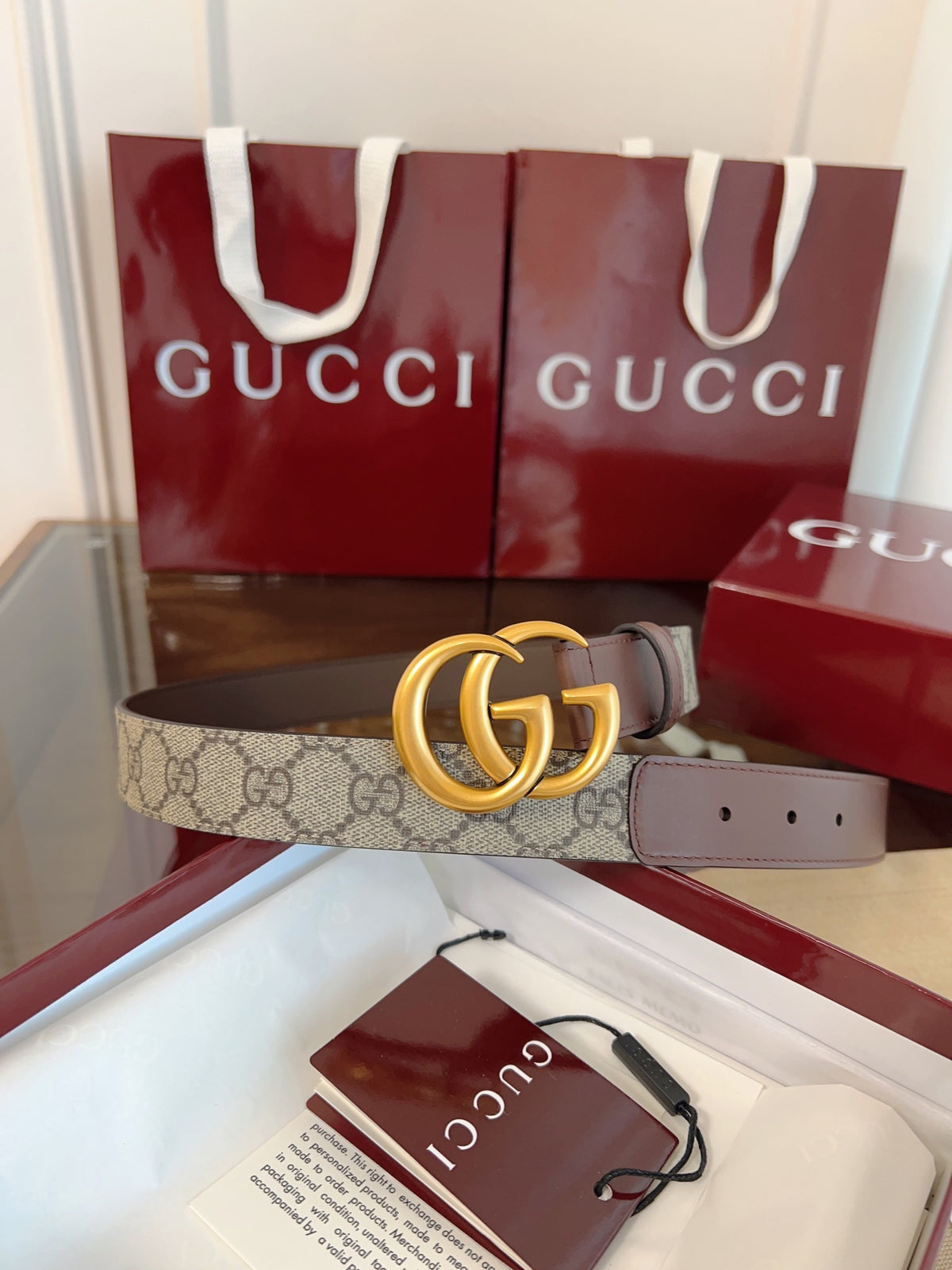 Ремінь Gucci GG Supreme з текстилю й натуральної шкіри — фото 5