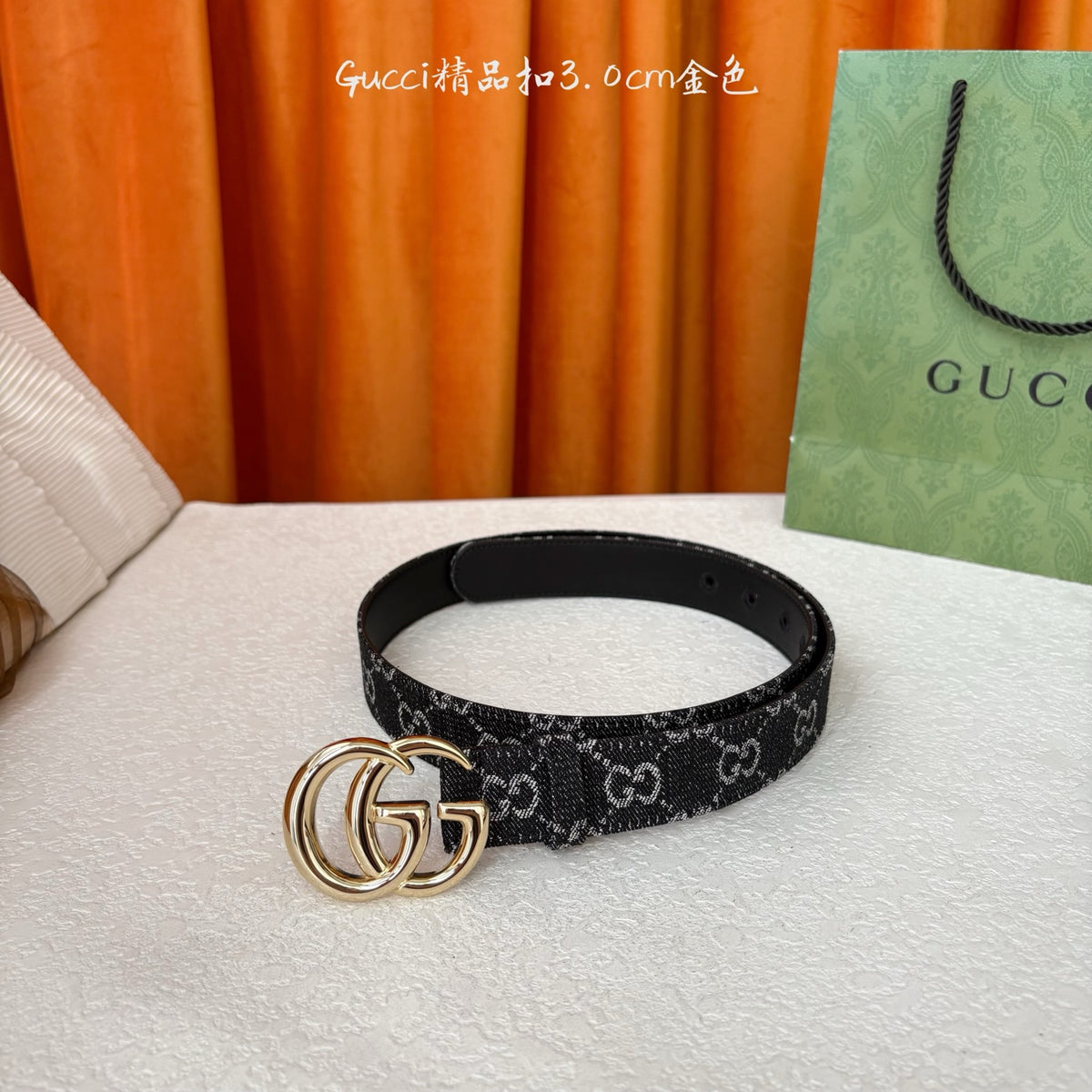 Ремінь Gucci з текстилю й натуральної шкіри — фото 2