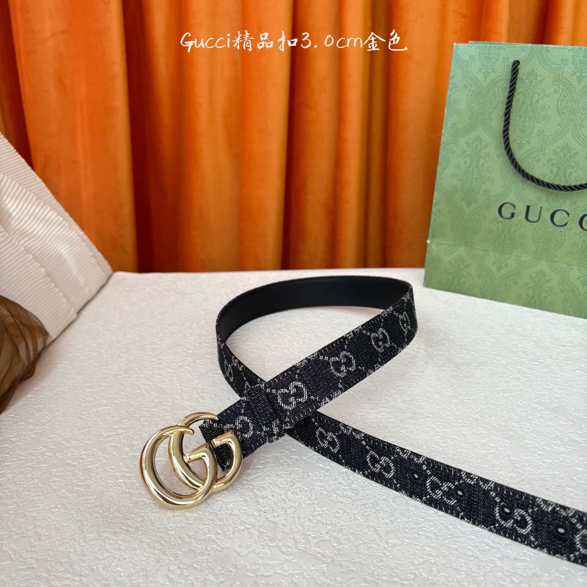 Ремінь Gucci з текстилю й натуральної шкіри — фото 3