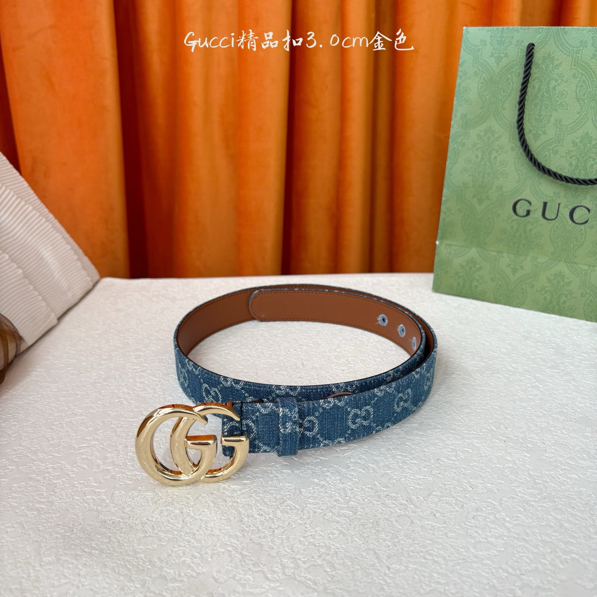 Ремінь Gucci з текстилю й натуральної шкіри — фото 2