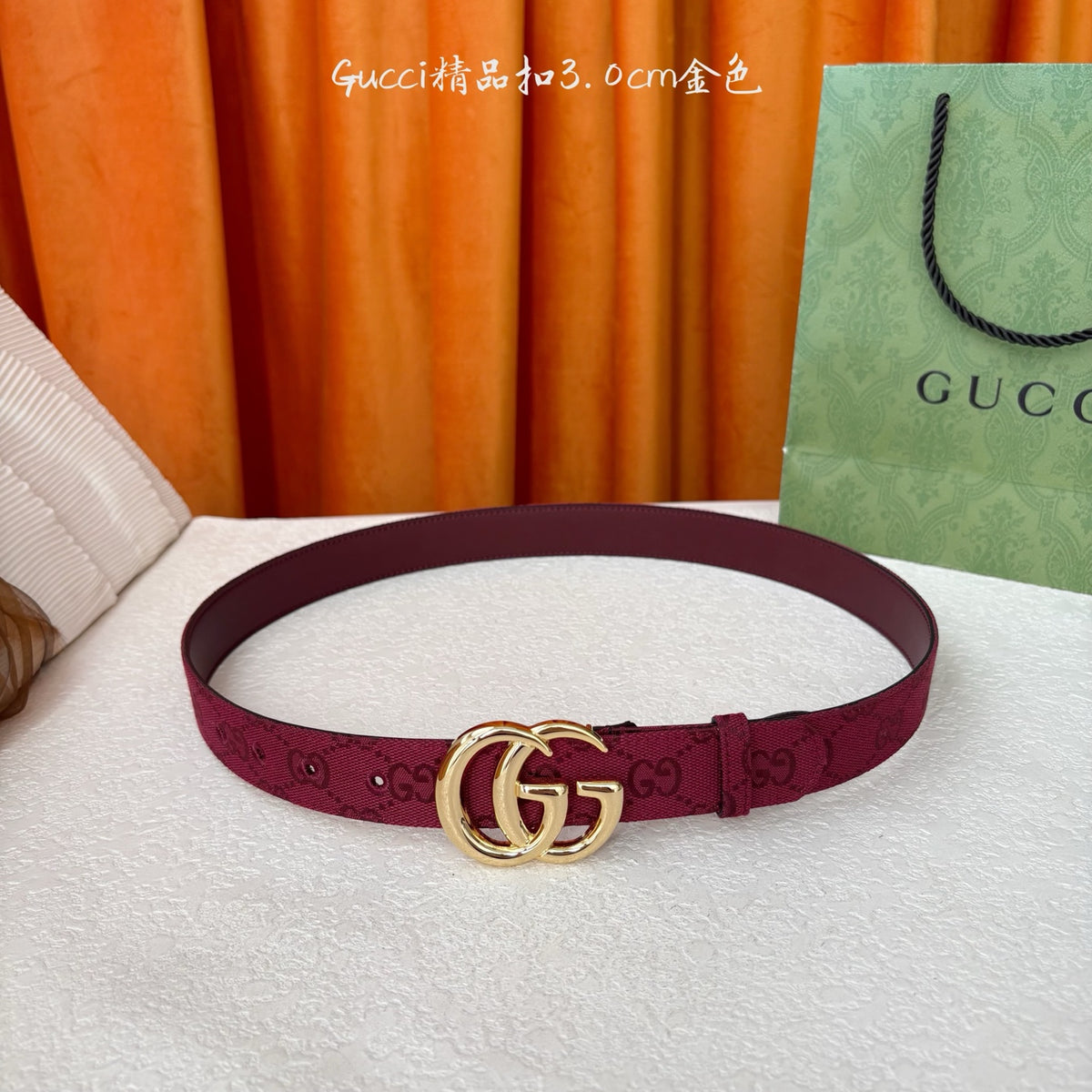 Ремінь Gucci з текстилю й натуральної шкіри — фото 1