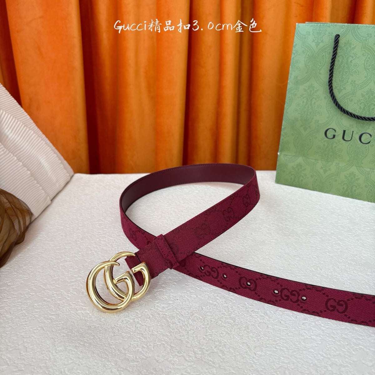 Ремінь Gucci з текстилю й натуральної шкіри — фото 3