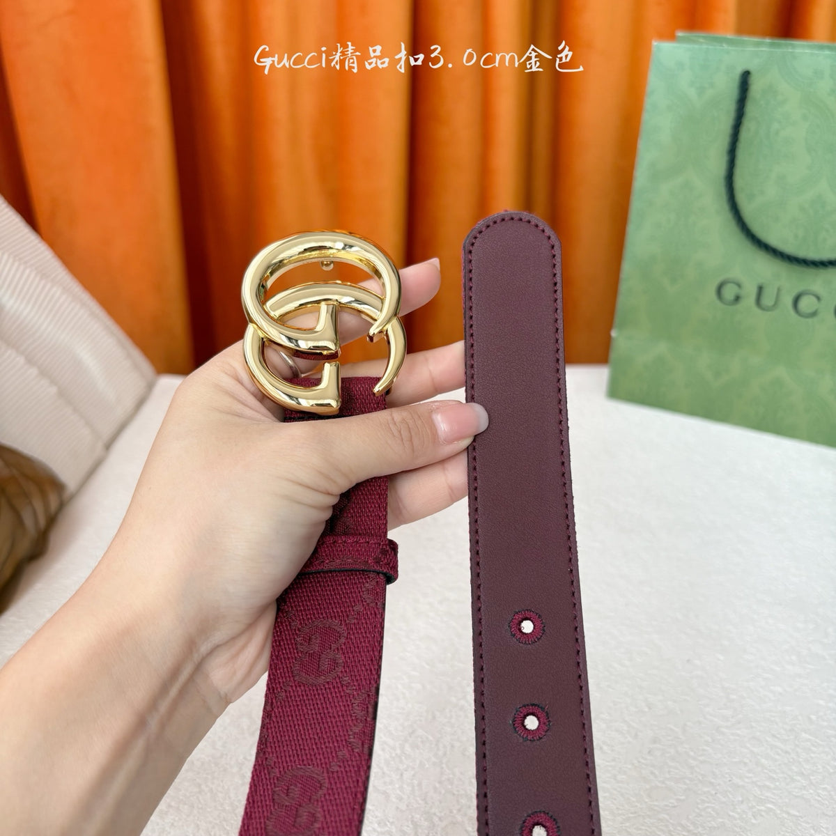 Ремінь Gucci з текстилю й натуральної шкіри — фото 4