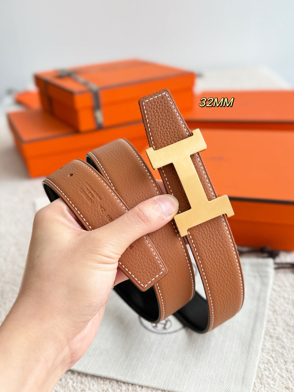 Ремінь Hermès з шкіри Togo — фото 2