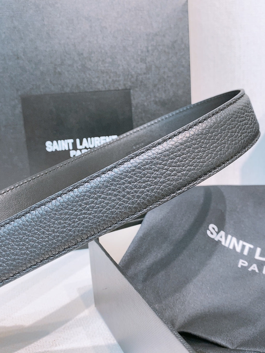 Ремінь Saint Laurent з натуральної шкіри теляти з пряжкою-штифтом — фото 5