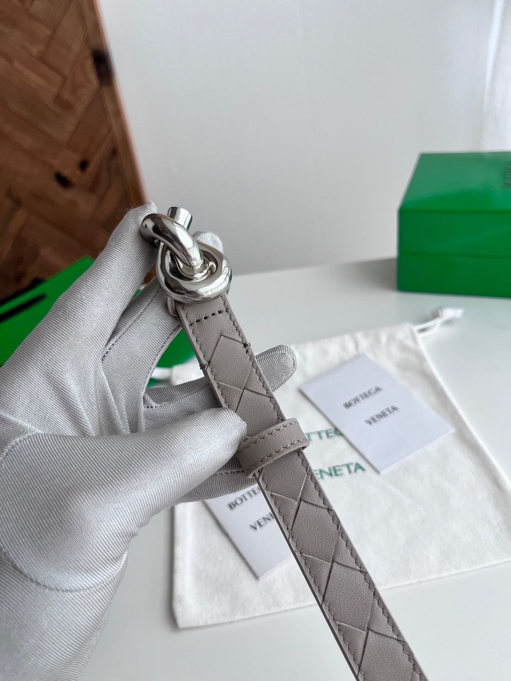 Ремінь Bottega Veneta з натуральної телячої шкіри