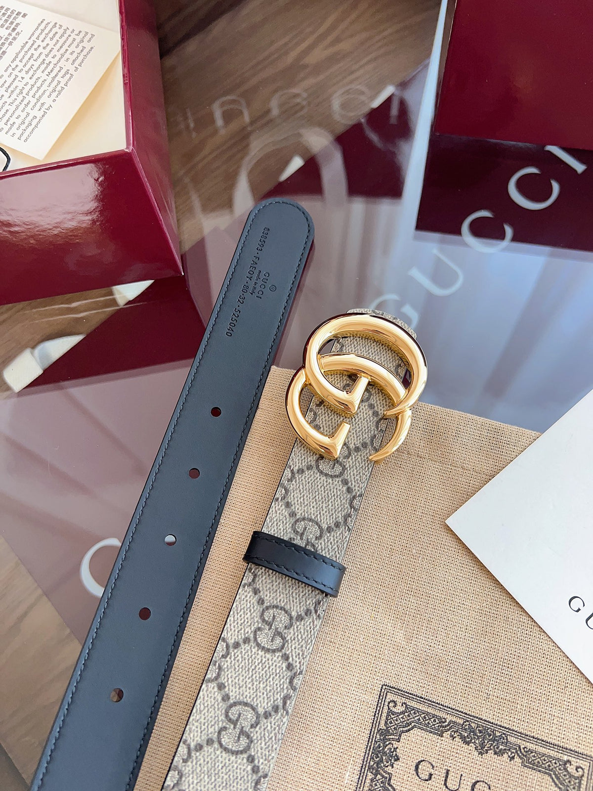 Ремінь Gucci з текстилю й натуральної шкіри — фото 4