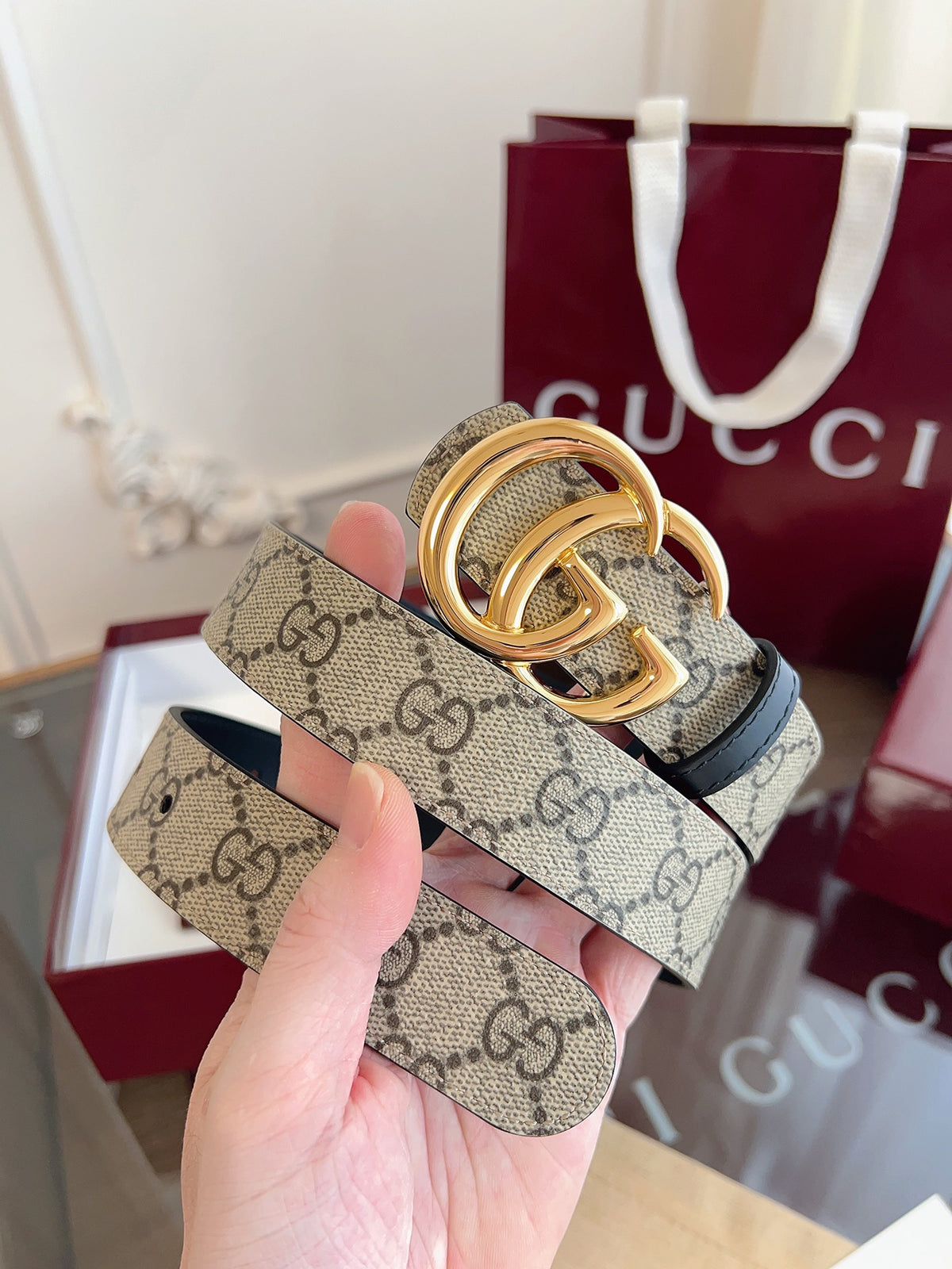 Ремінь Gucci з текстилю й натуральної шкіри — фото 2