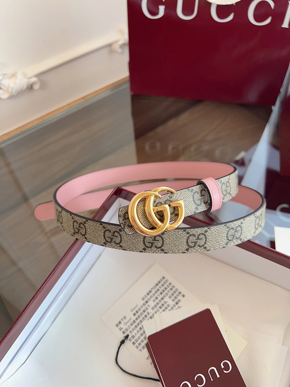 Ремінь Gucci Double G з текстилю й натуральної шкіри — фото 1