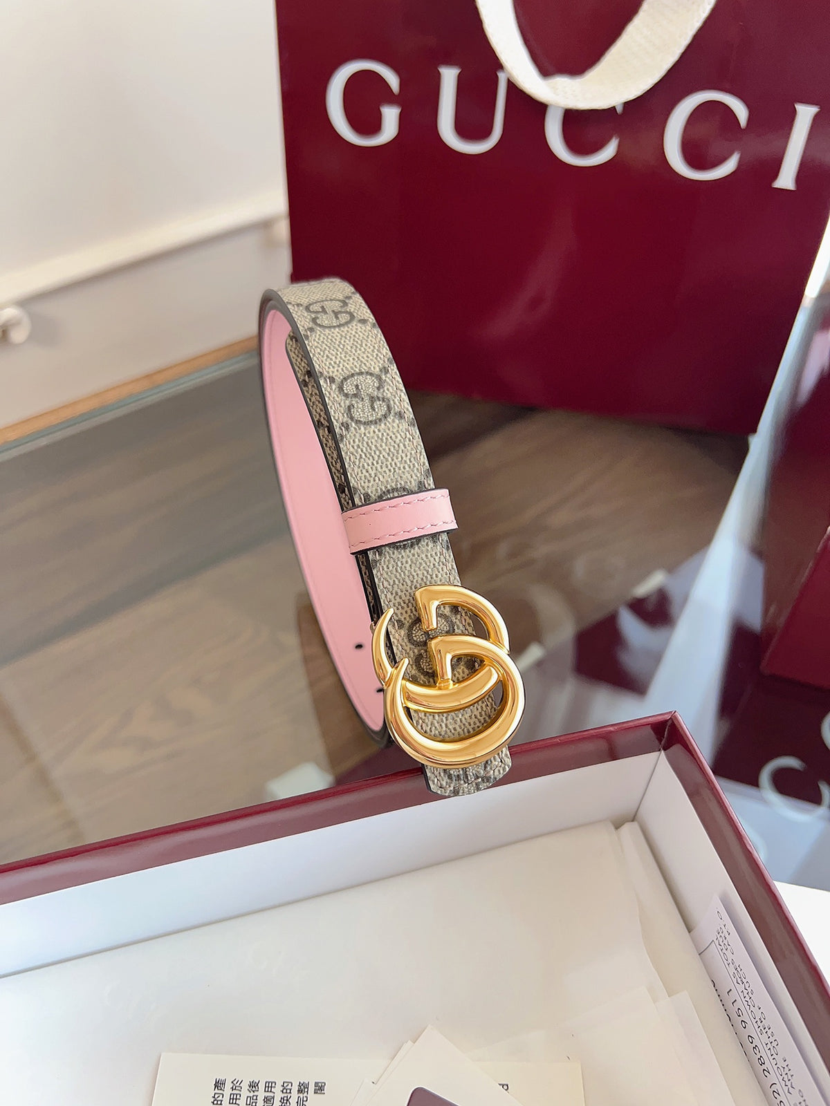 Ремінь Gucci Double G з текстилю й натуральної шкіри — фото 6
