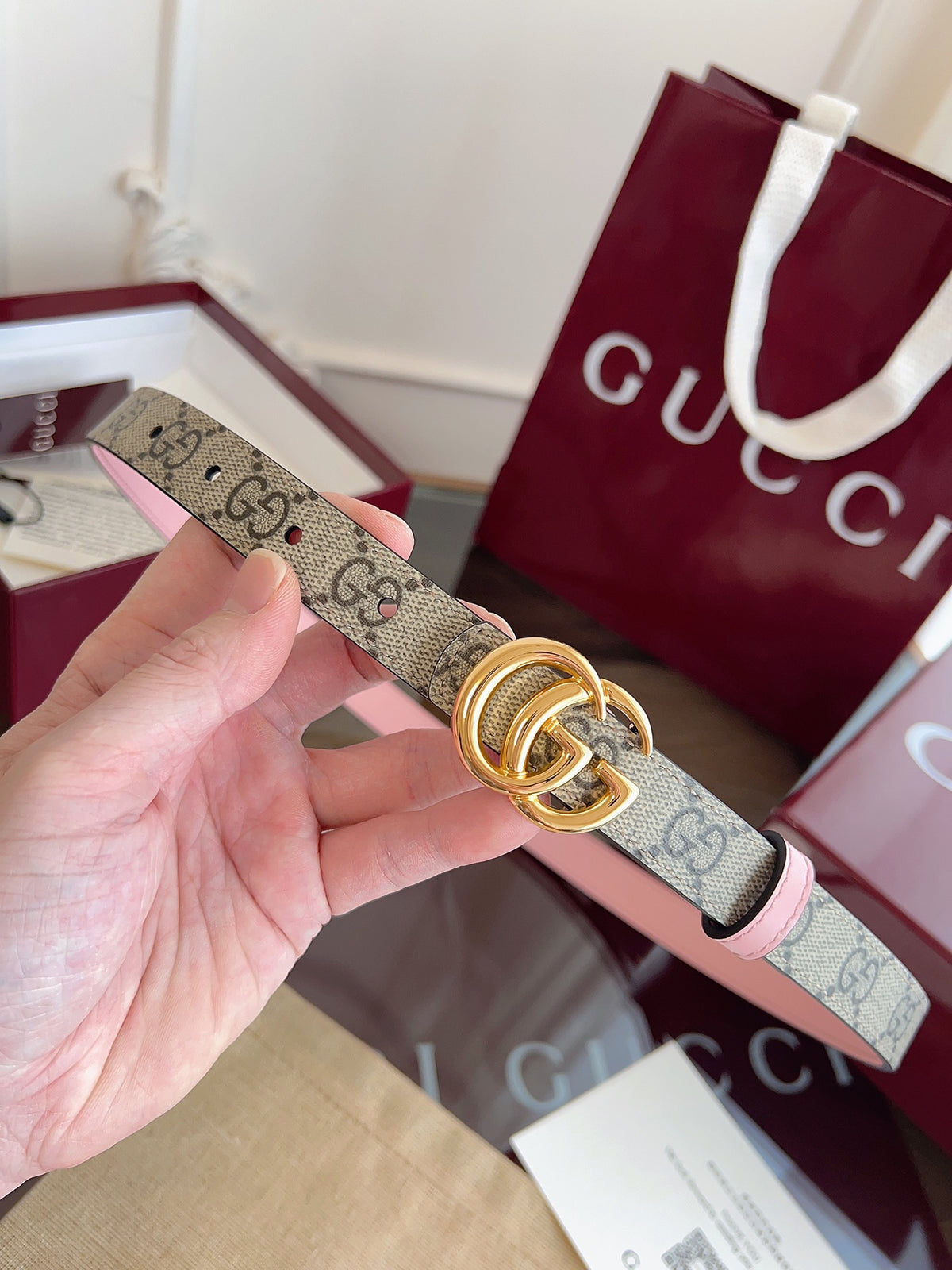 Ремінь Gucci Double G з текстилю й натуральної шкіри — фото 4