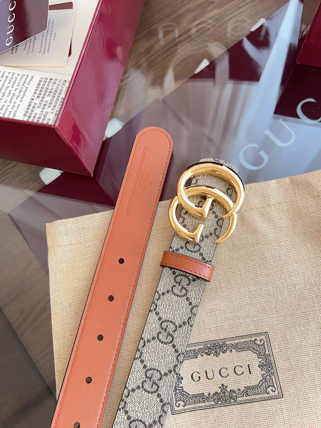 Ремінь Gucci з текстилю й натуральної шкіри — фото 3