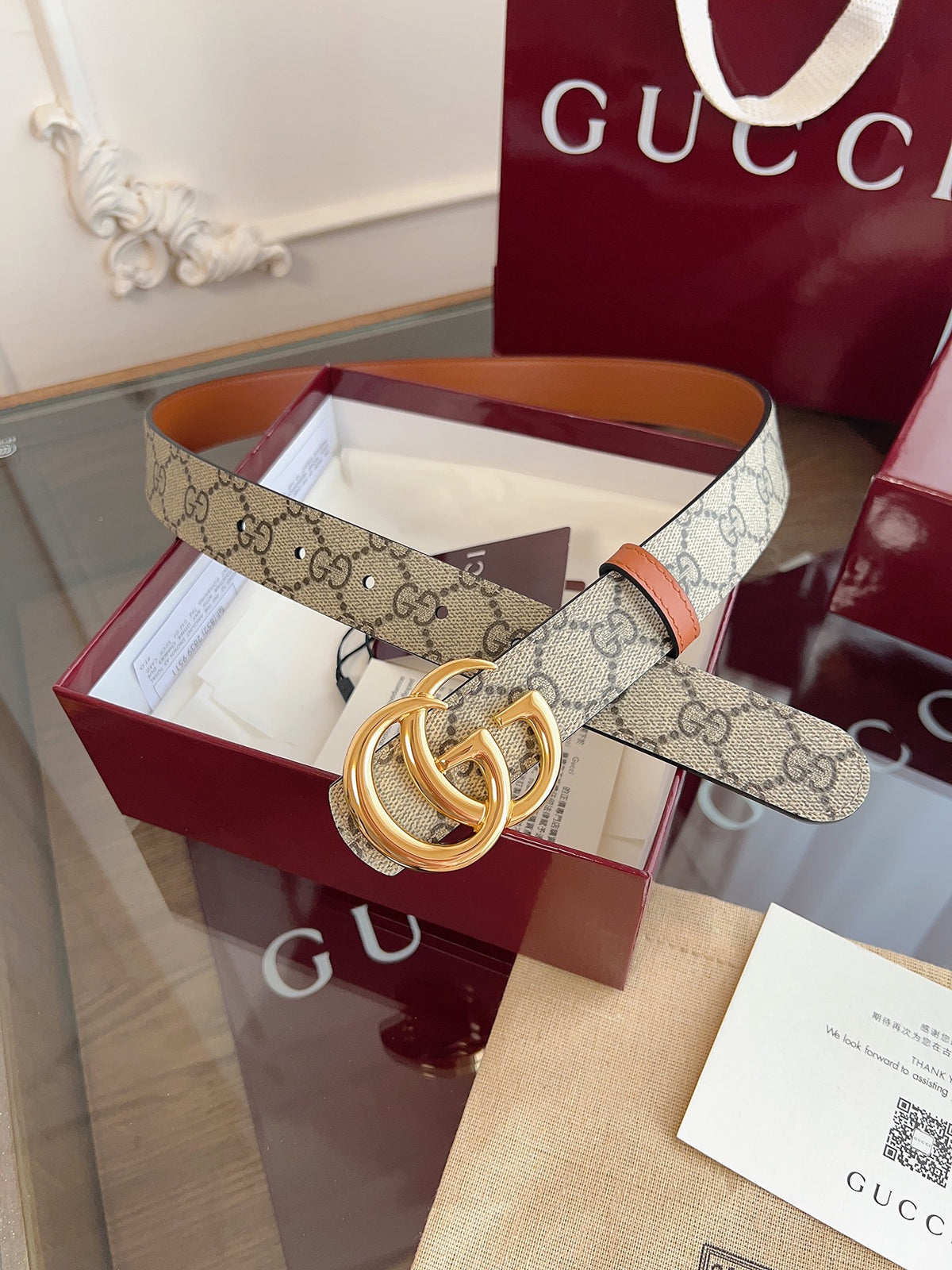 Ремінь Gucci з текстилю й натуральної шкіри — фото 5