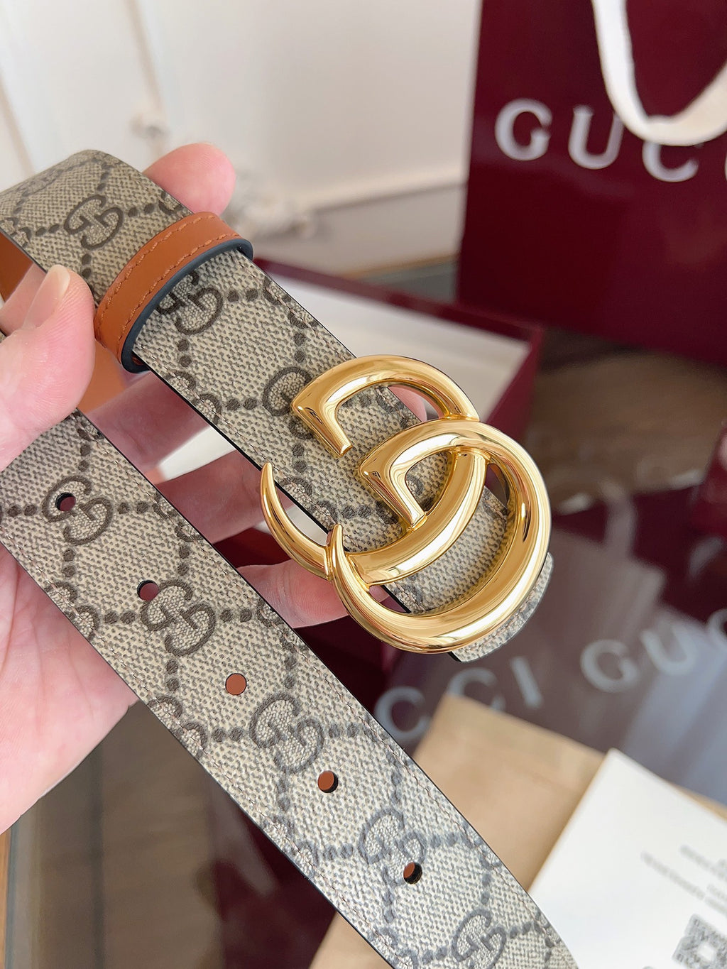 Ремінь Gucci з текстилю й натуральної шкіри — фото 2