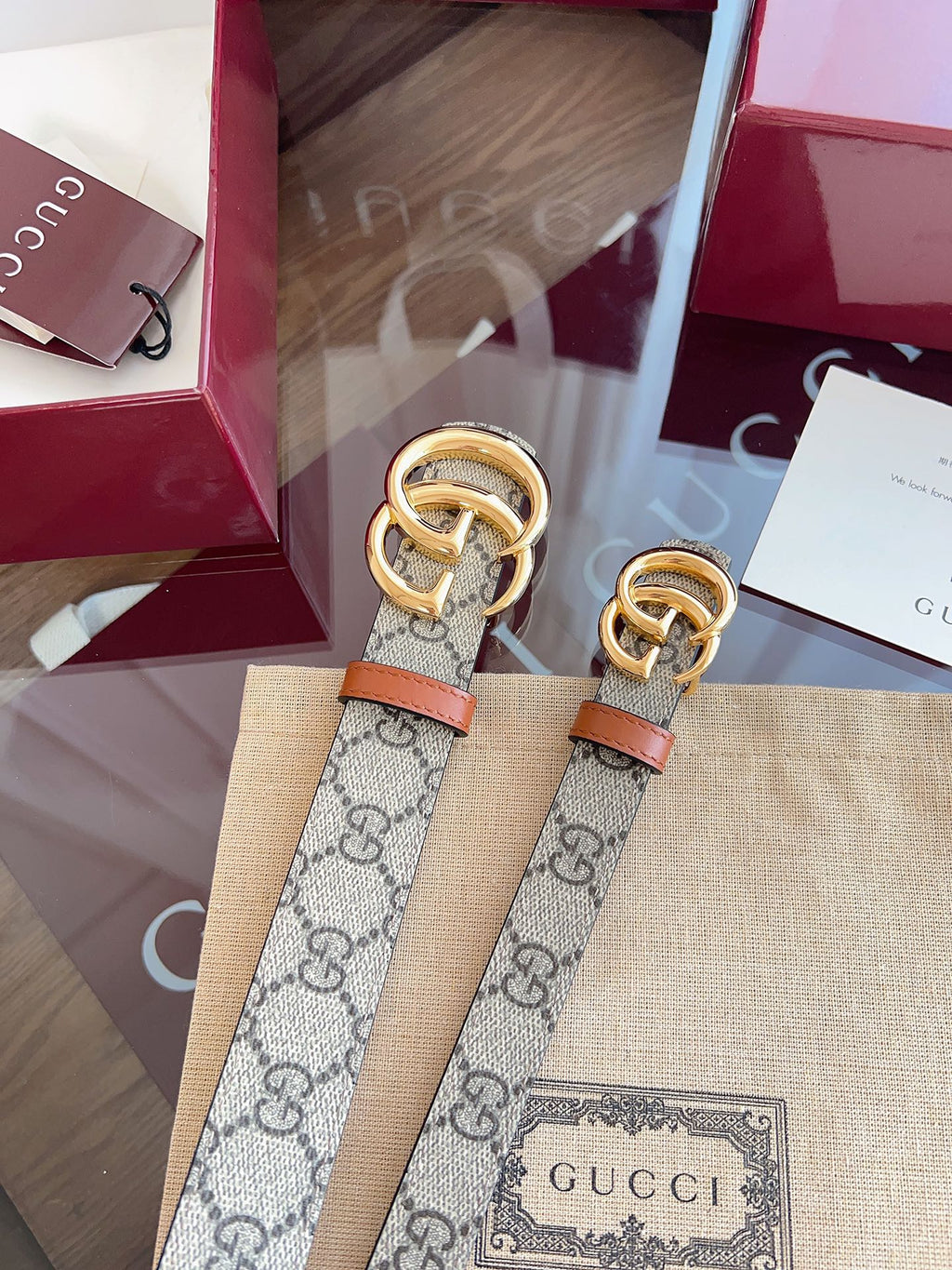 Ремінь Gucci з текстилю й натуральної шкіри — фото 6
