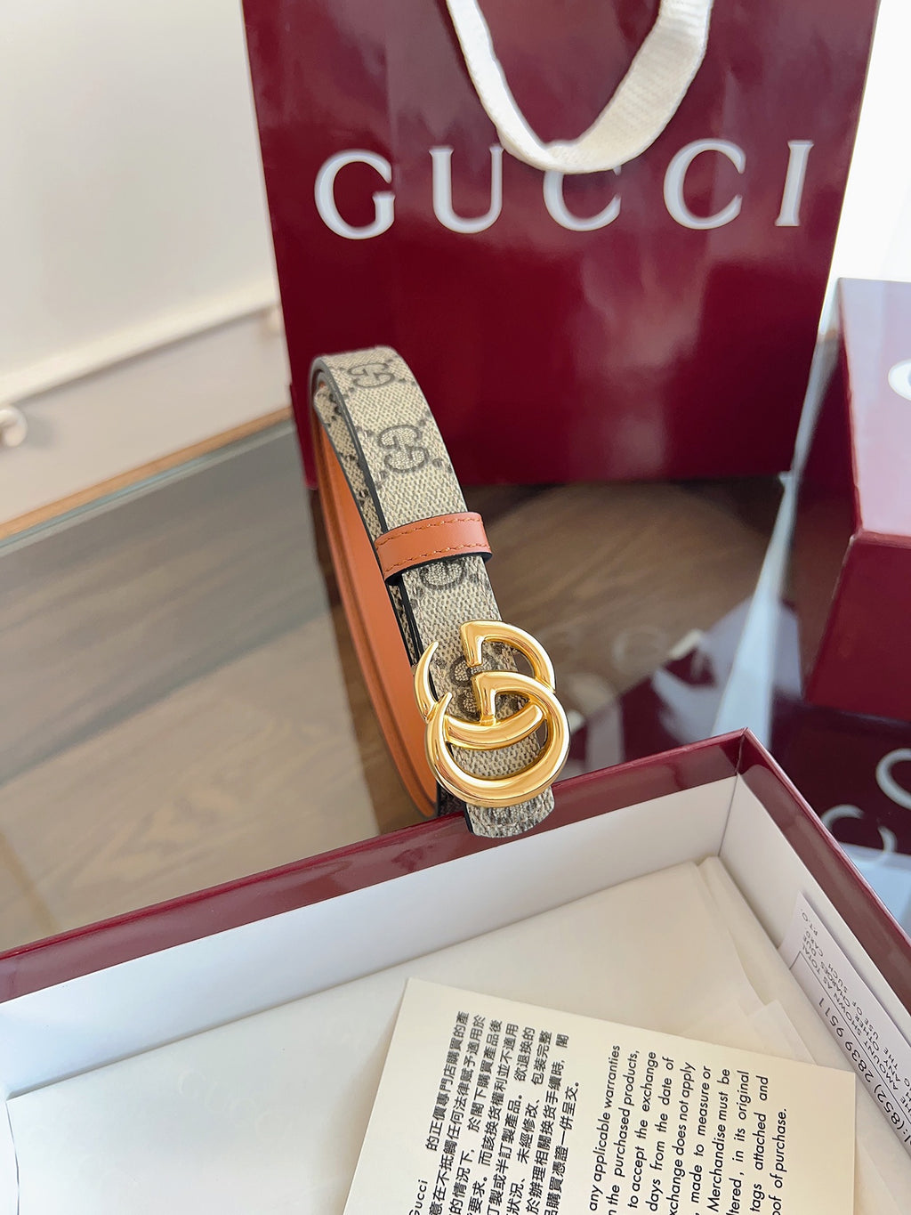 Ремінь Gucci Double G з текстилю й натуральної шкіри — фото 6