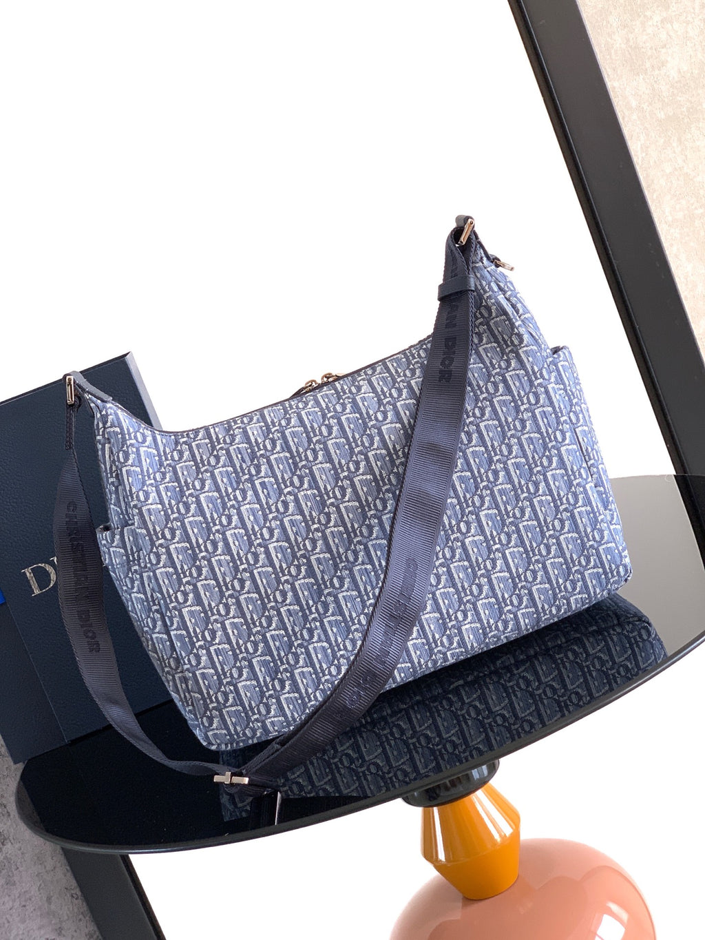 Сумка Dior Rider з текстилю й натуральної шкіри, синя — фото 2