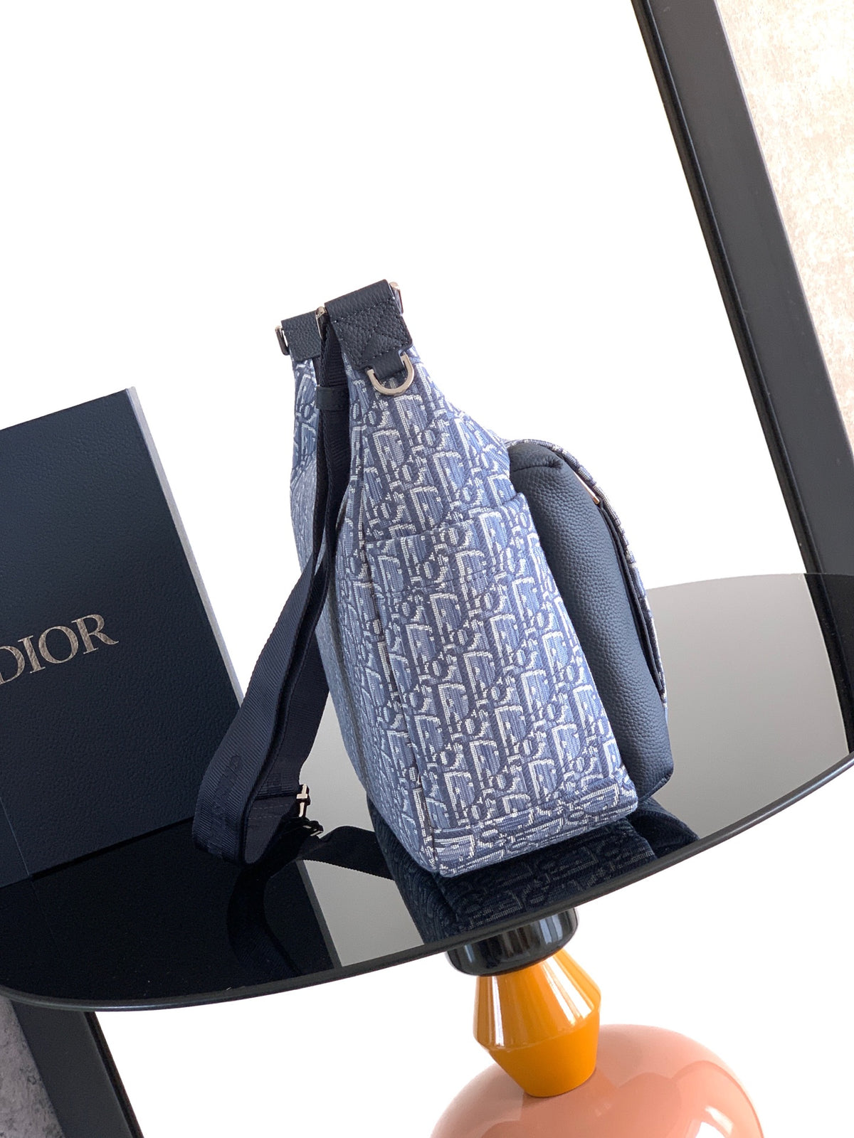 Сумка Dior Rider з текстилю й натуральної шкіри, синя — фото 5