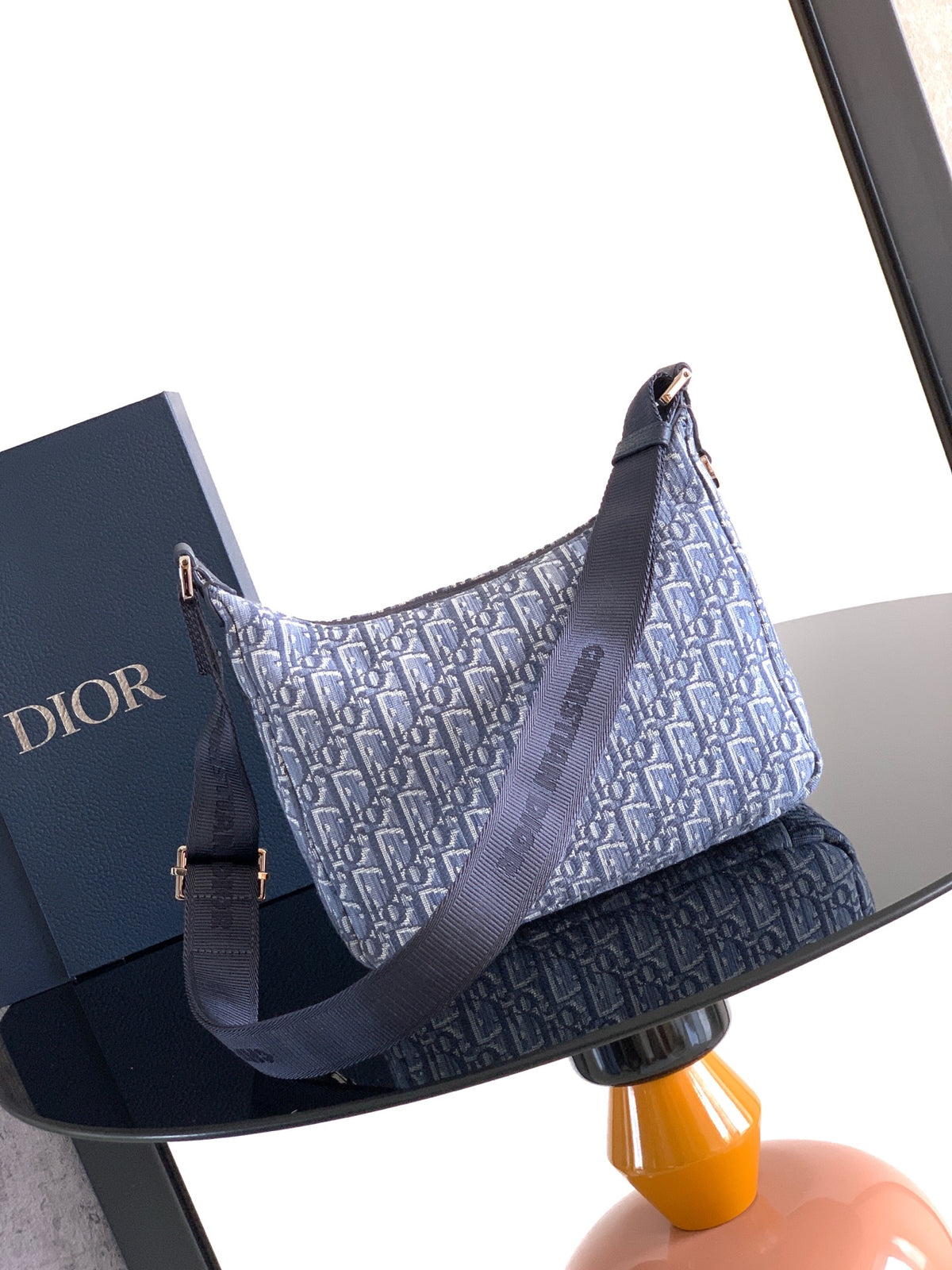 Сумка Dior Rider з текстилю й натуральної шкіри, синя — фото 2