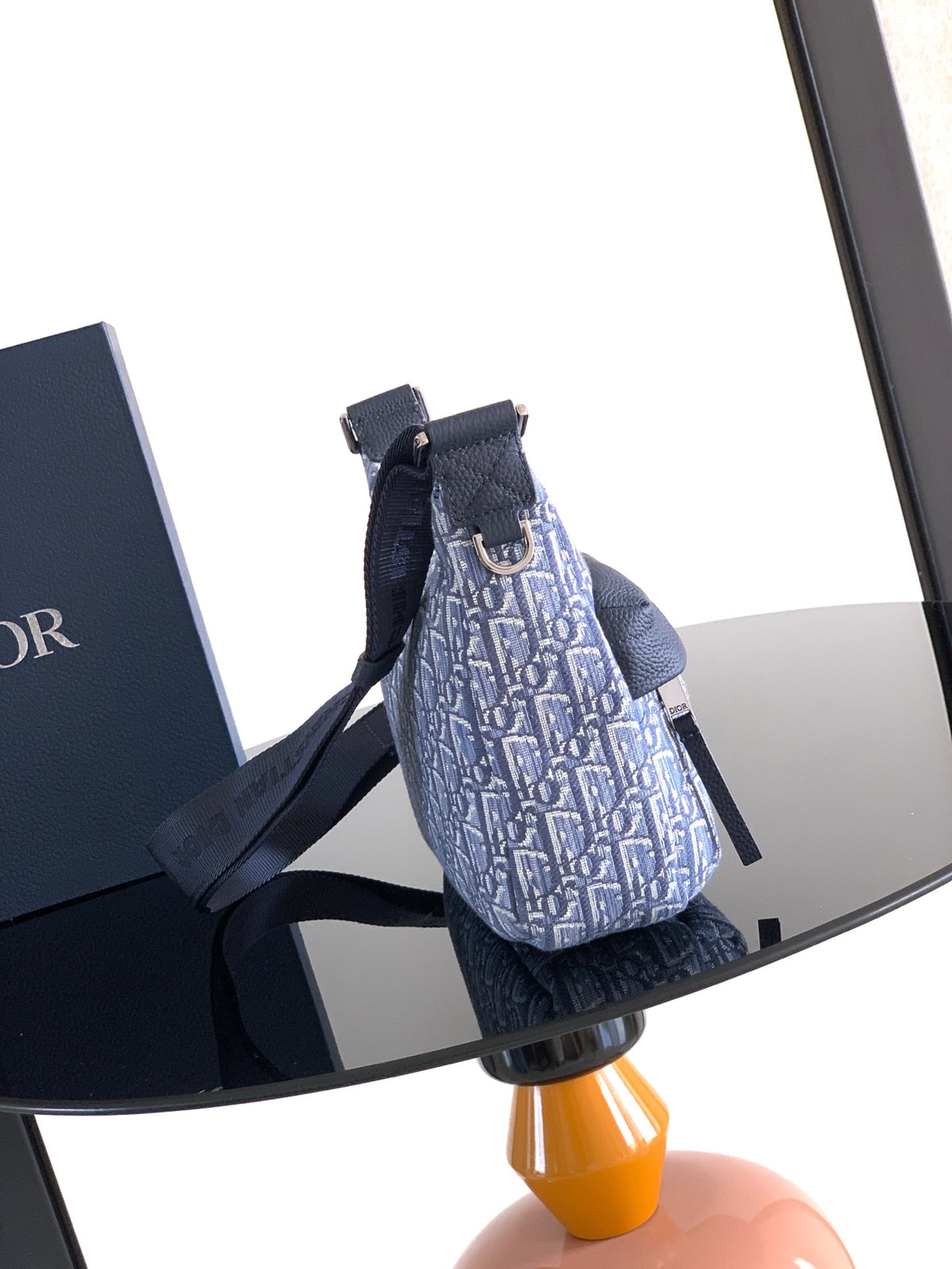 Сумка Dior Rider з текстилю й натуральної шкіри, синя — фото 3