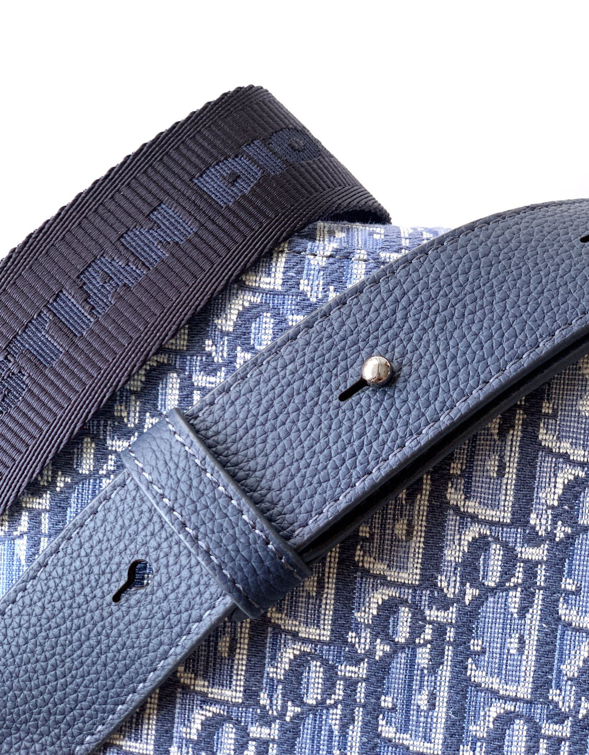 Сумка-месенджер Dior Saddle з текстилю й натуральної шкіри, синя — фото 7