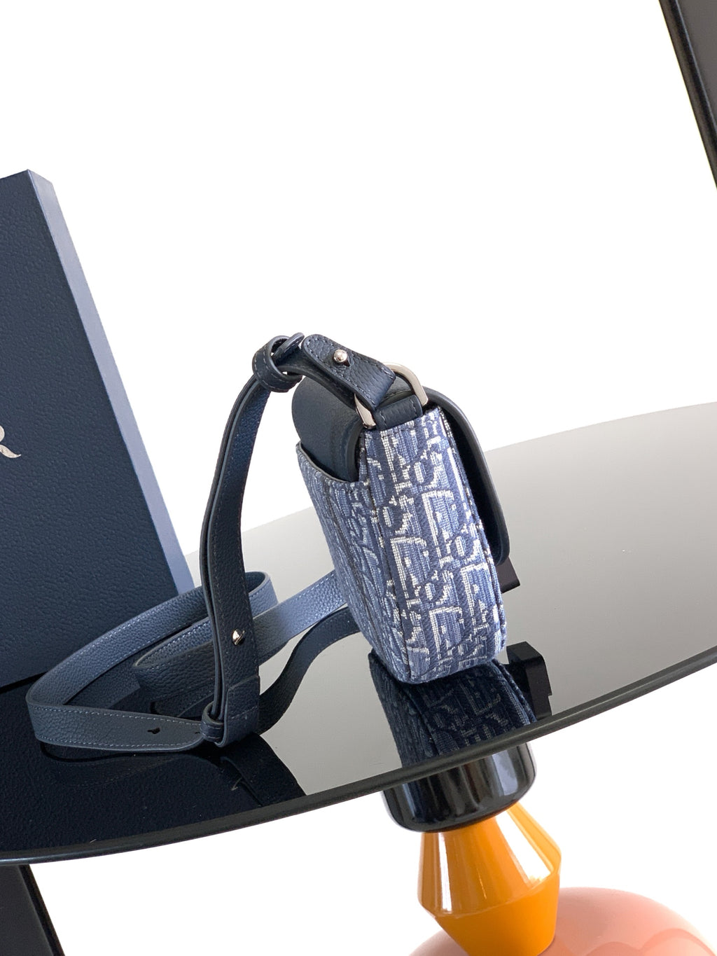 Клатч Dior Saddle з текстилю й натуральної шкіри, сірий — фото 2