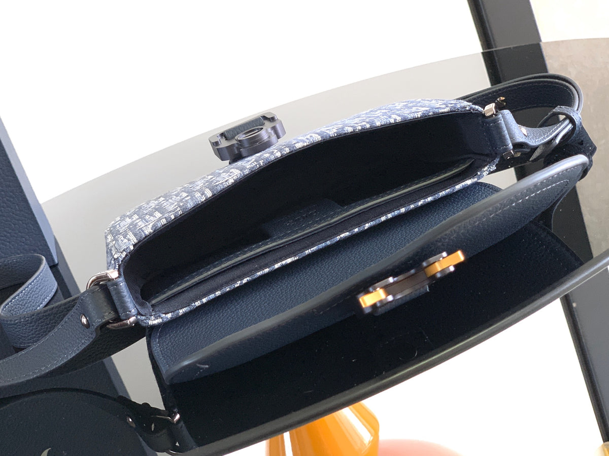Клатч Dior Saddle з текстилю й натуральної шкіри, сірий — фото 8