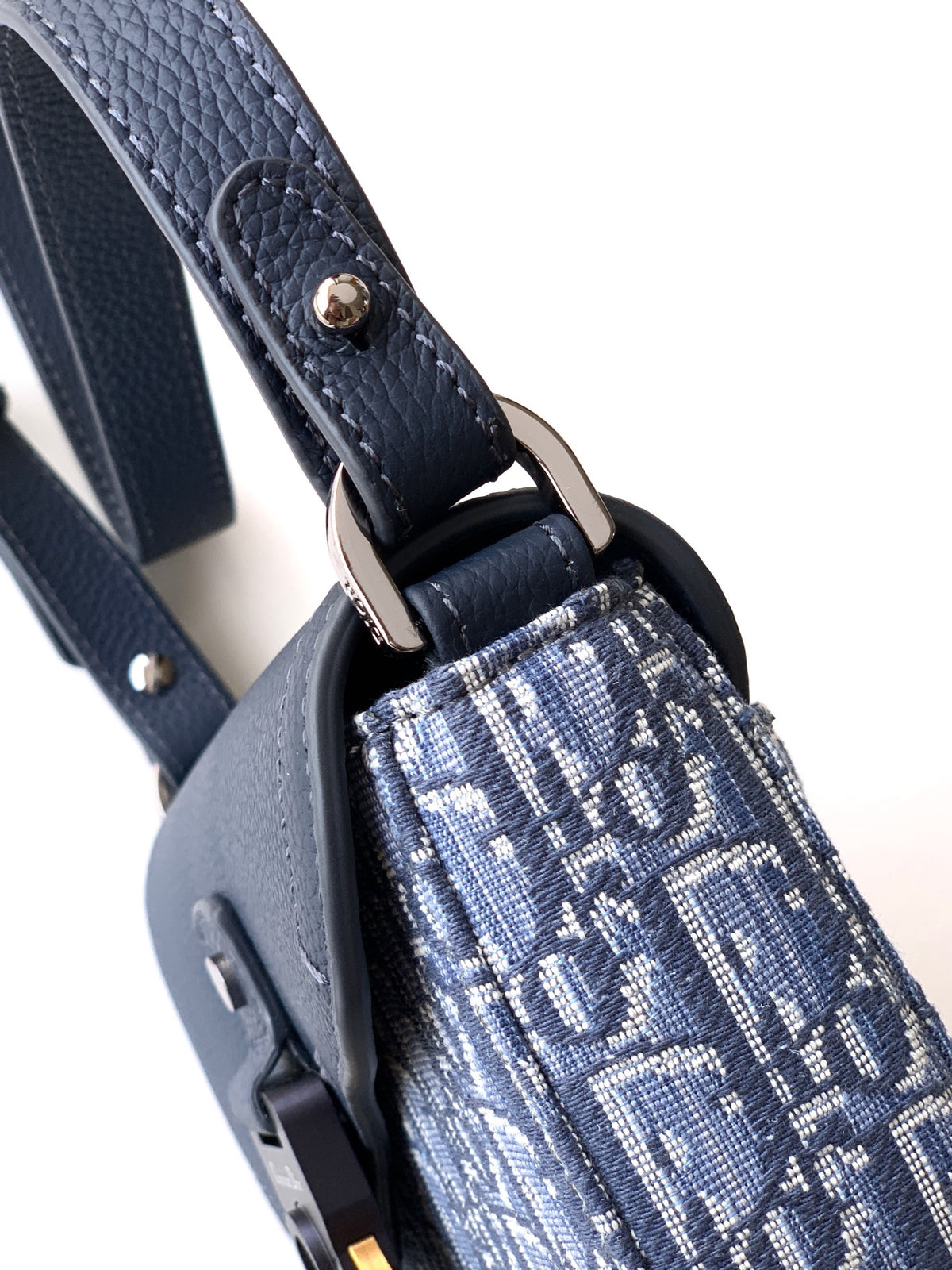 Клатч Dior Saddle з текстилю й натуральної шкіри, сірий — фото 7